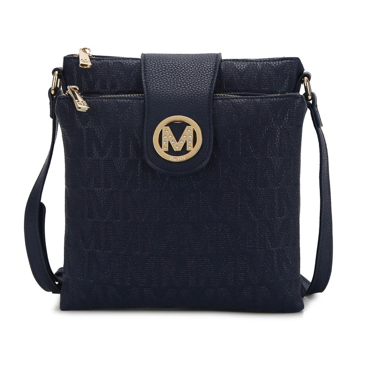 MKFCollection Marietta Signature Crossbody Bag - Vegan Leather Designer Handbag Image 7