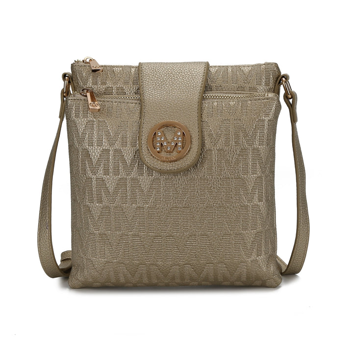 MKFCollection Marietta Signature Crossbody Bag - Vegan Leather Designer Handbag Image 9