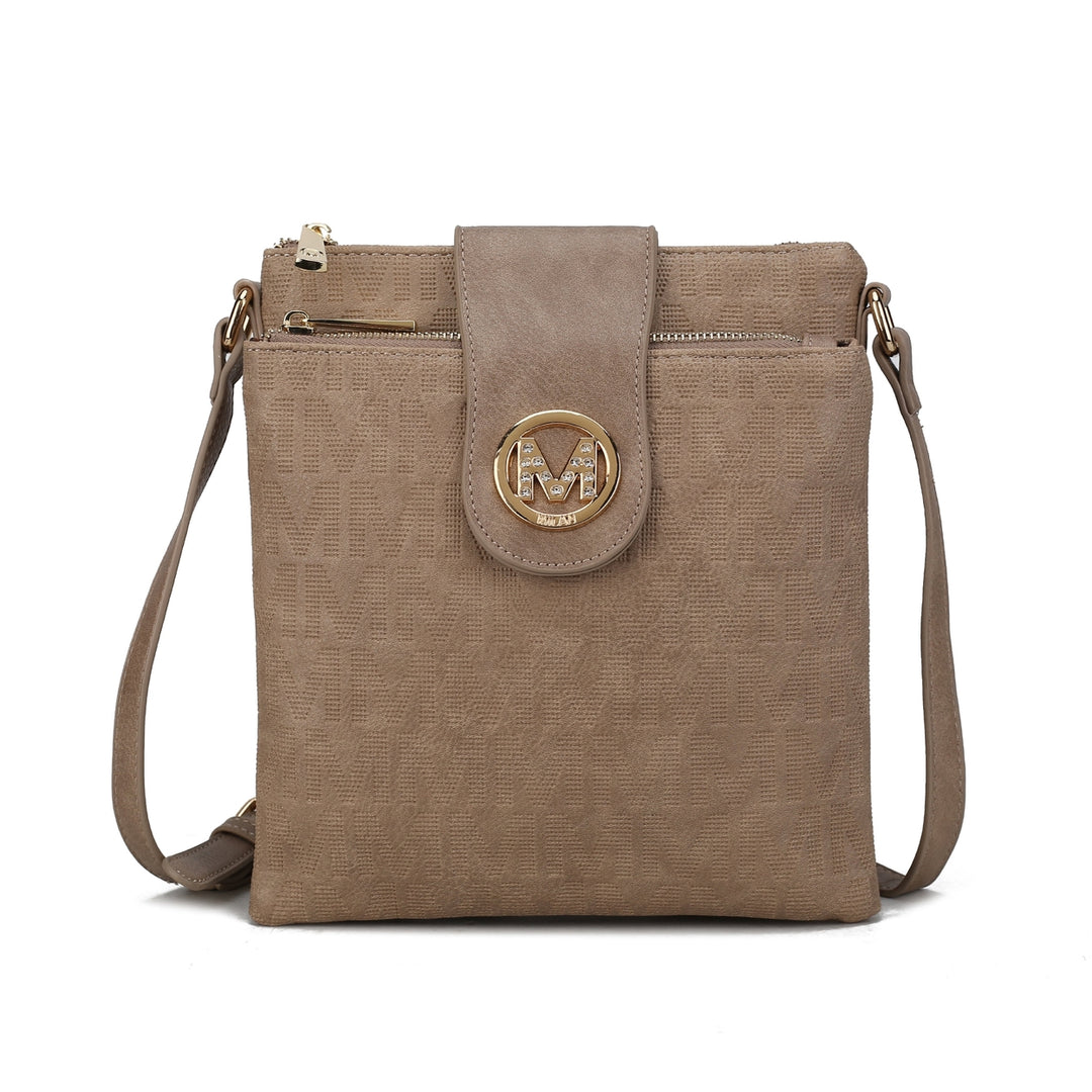 MKFCollection Marietta Signature Crossbody Bag - Vegan Leather Designer Handbag Image 10