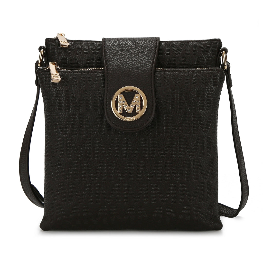 MKFCollection Marietta Signature Crossbody Bag - Vegan Leather Designer Handbag Image 12