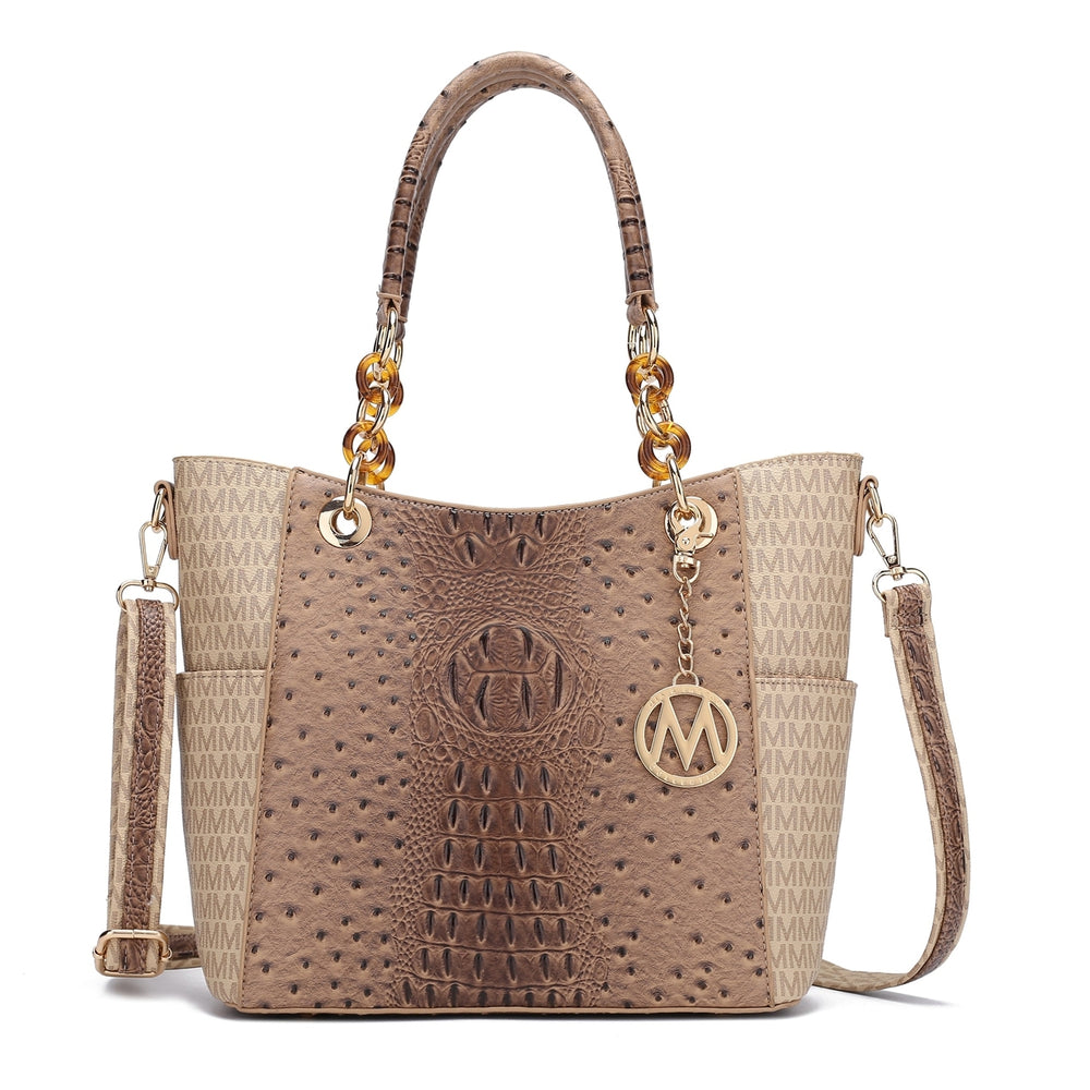 MKFCollection Miriam Signature Tote Bag - Vegan Leather Designer Handbag Image 2