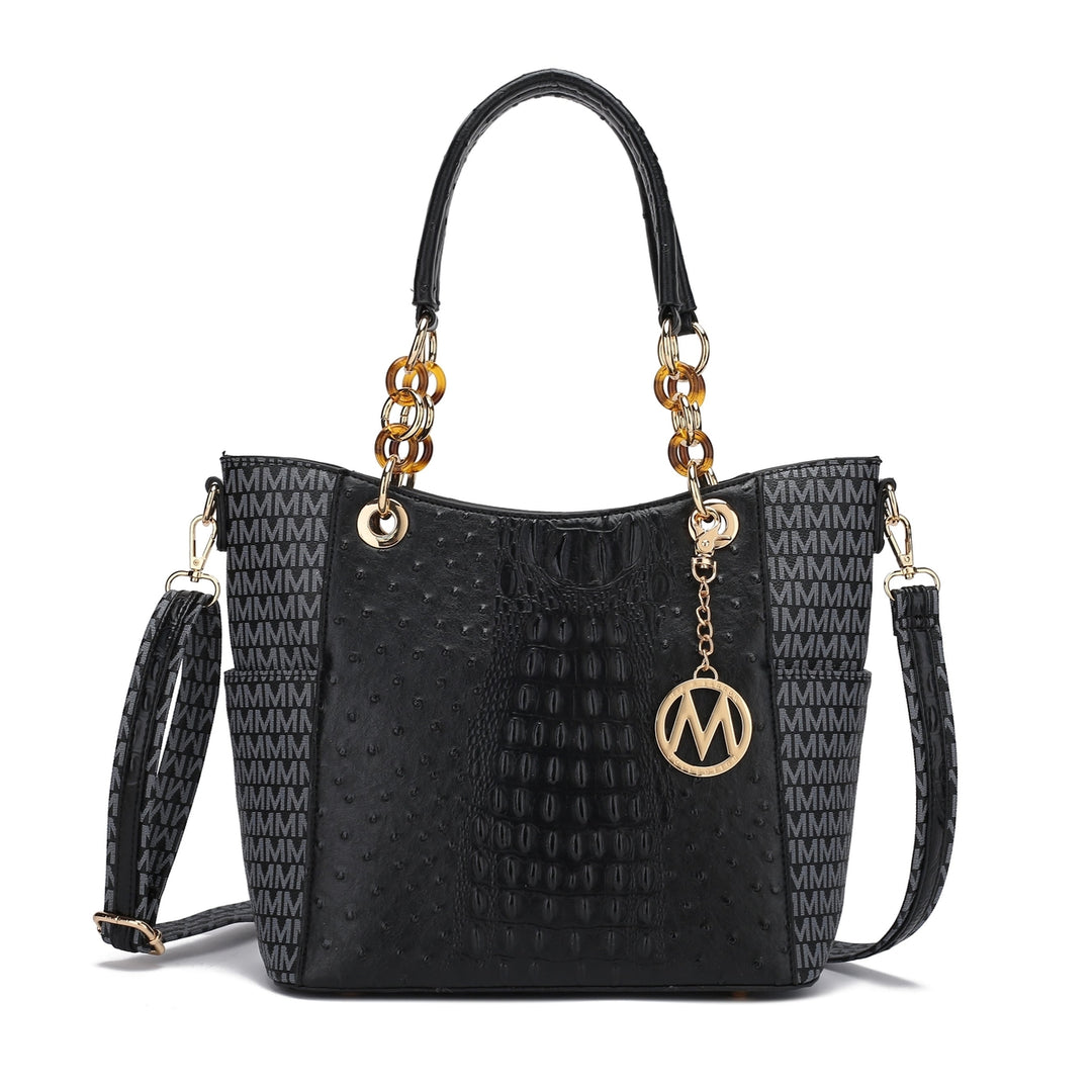 MKFCollection Miriam Signature Tote Bag - Vegan Leather Designer Handbag Image 3