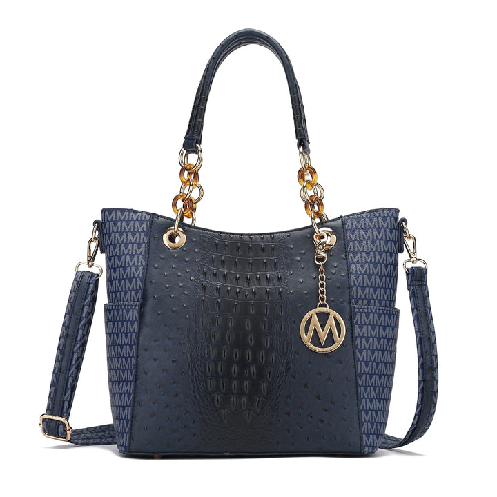 MKFCollection Miriam Signature Tote Bag - Vegan Leather Designer Handbag Image 6