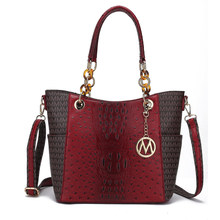 MKFCollection Miriam Signature Tote Bag - Vegan Leather Designer Handbag Image 7