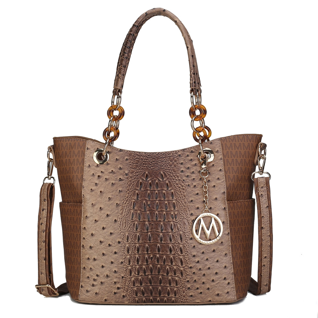 MKFCollection Miriam Signature Tote Bag - Vegan Leather Designer Handbag Image 9