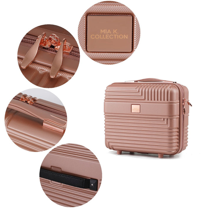 MKFCollection Mykonos Carry-on Roller and Cosmetic Case Set - Vegan Leather Image 3