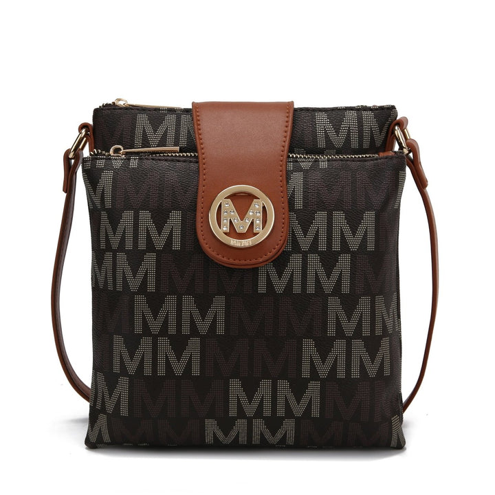 MKFCollection Nadien Signature Crossbody Bag - Vegan Leather Designer Handbag Image 9