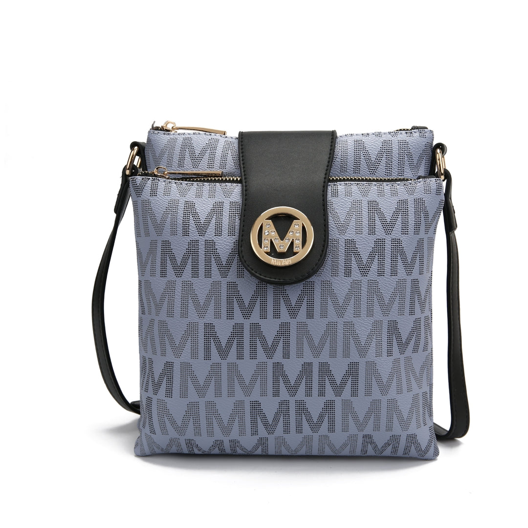 MKFCollection Nadien Signature Crossbody Bag - Vegan Leather Designer Handbag Image 11