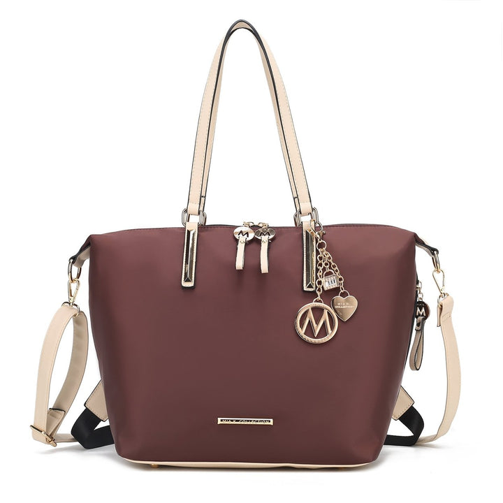 MKFCollection Layla Convertible Weekender - Vegan Leather Designer Handbag Image 7