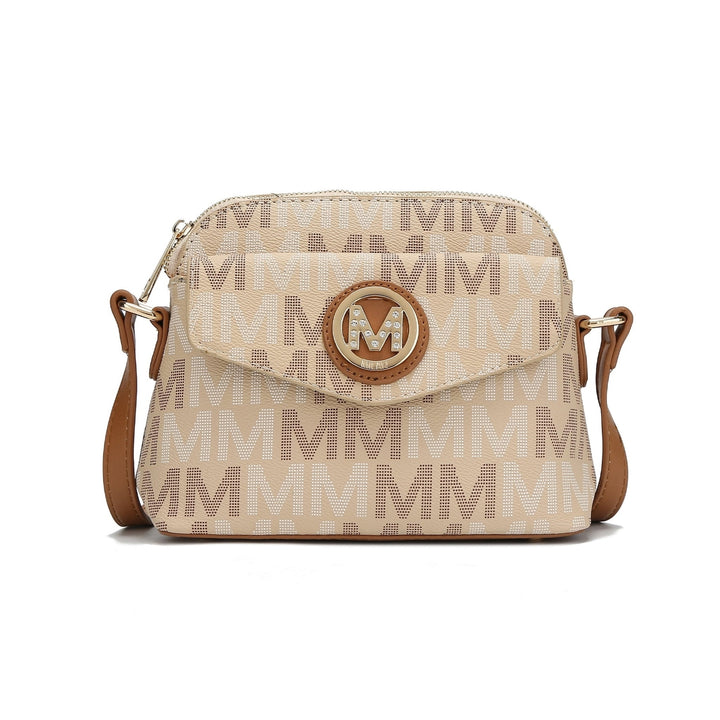 MKFCollection Leanna Signature Crossbody Bag - Vegan Leather Designer Handbag Image 1