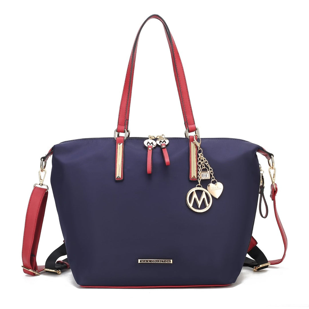 MKFCollection Layla Convertible Weekender - Vegan Leather Designer Handbag Image 9