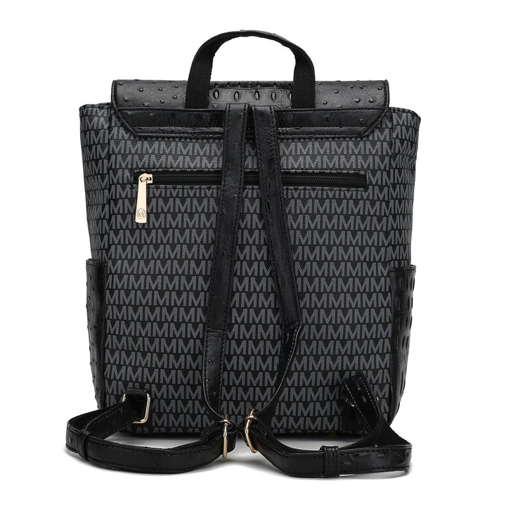 MKFCollection Leidy Signature Backpack - Vegan Leather Designer Handbag Image 3