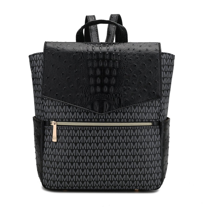 MKFCollection Leidy Signature Backpack - Vegan Leather Designer Handbag Image 7