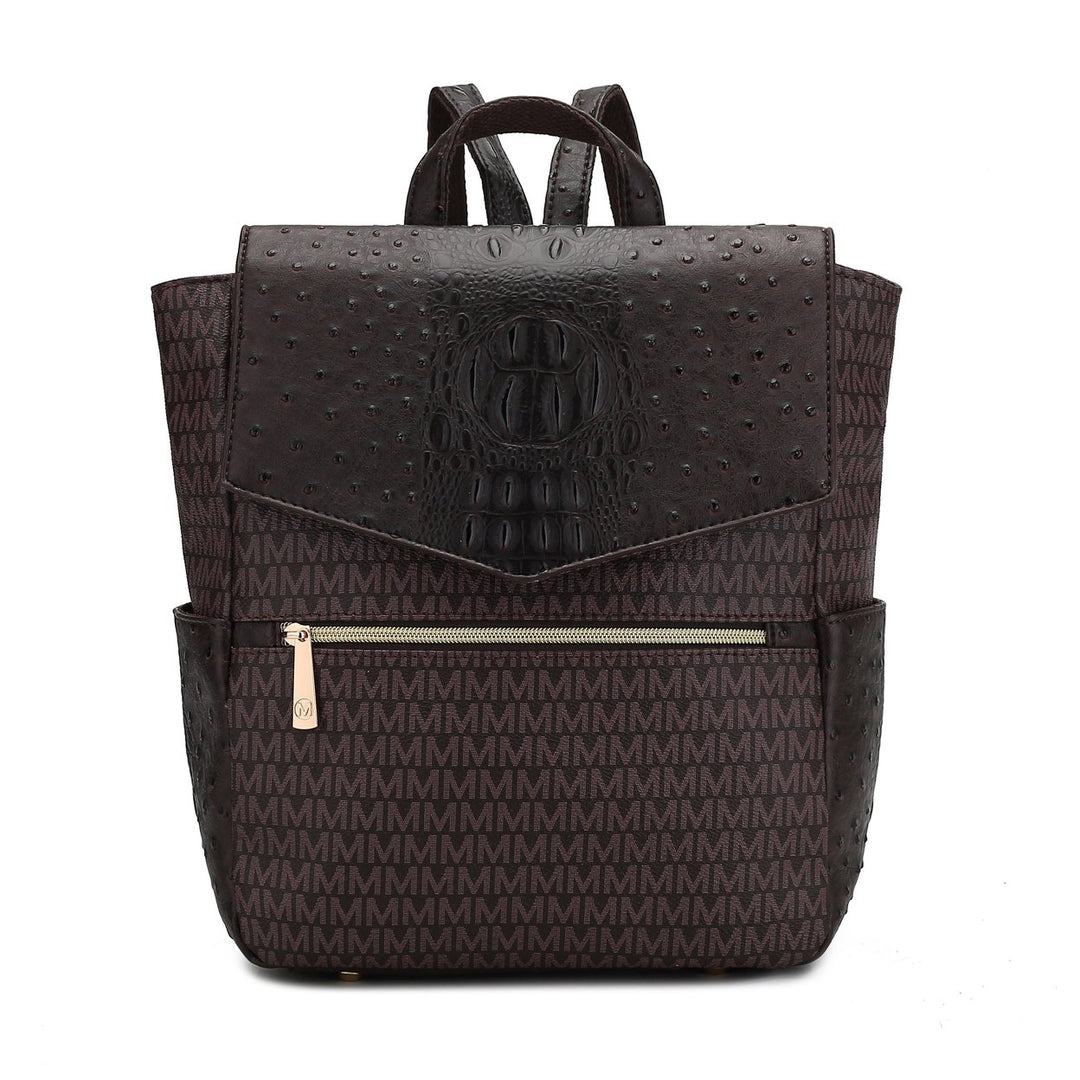 MKFCollection Leidy Signature Backpack - Vegan Leather Designer Handbag Image 8