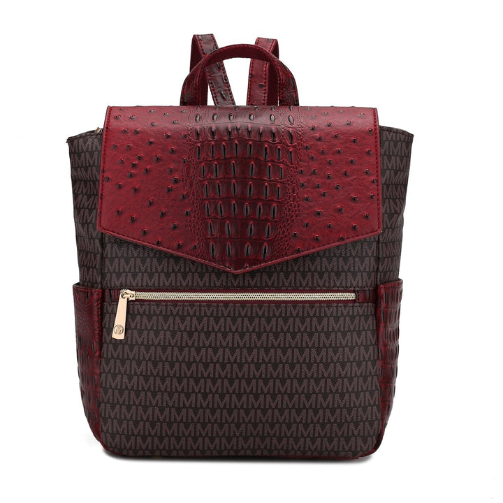 MKFCollection Leidy Signature Backpack - Vegan Leather Designer Handbag Image 11