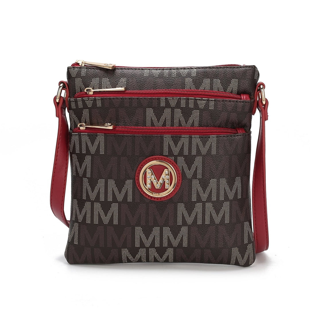 MKFCollection Lemuel Signature Crossbody Bag - Vegan Leather Designer Handbag Image 1