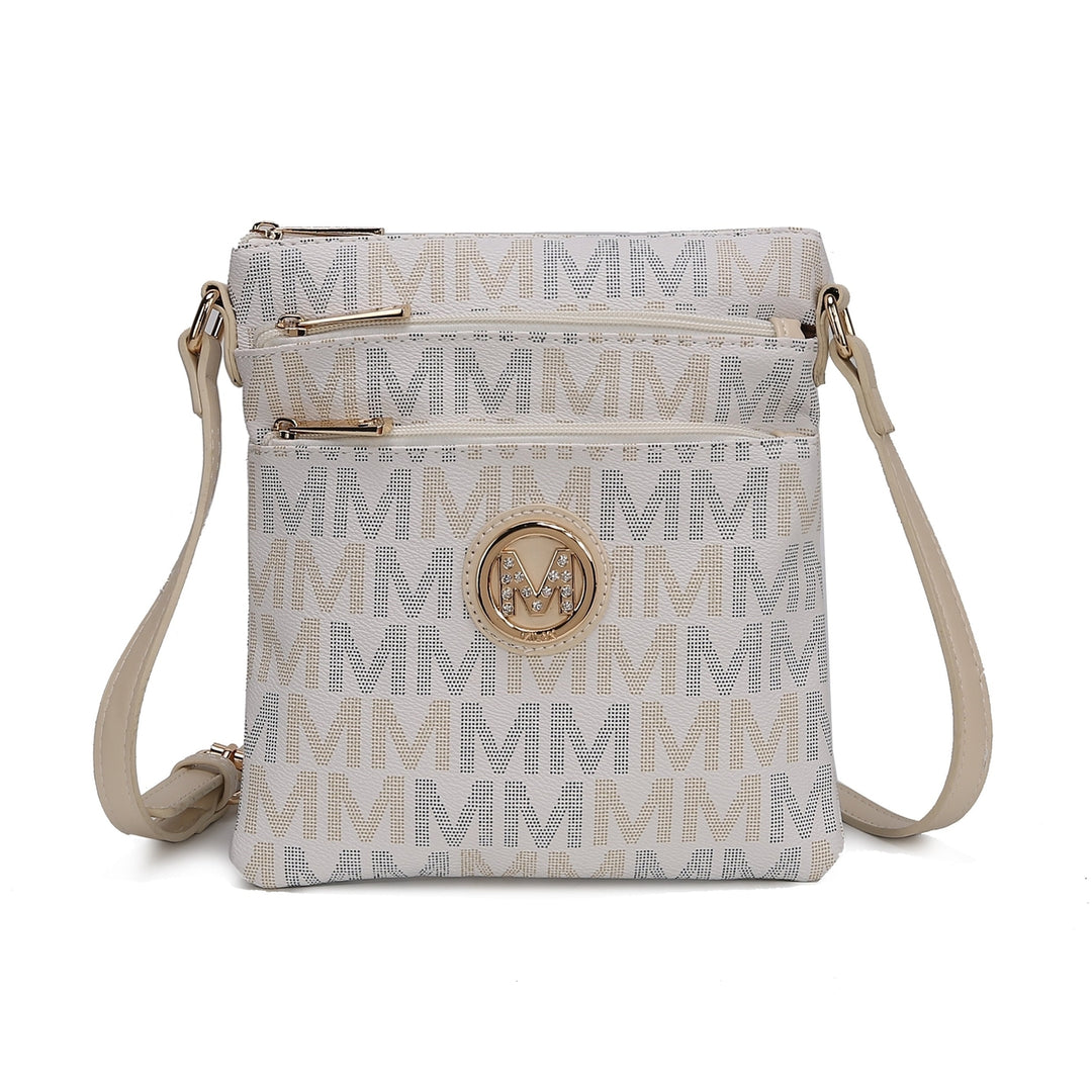 MKFCollection Lemuel Signature Crossbody Bag - Vegan Leather Designer Handbag Image 4