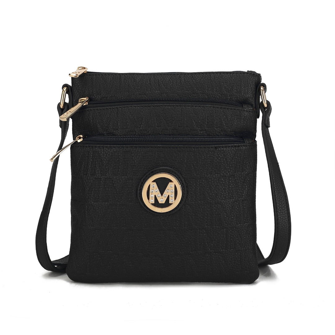 MKFCollection Lennit Signature Crossbody Bag - Vegan Leather Designer Handbag Image 3