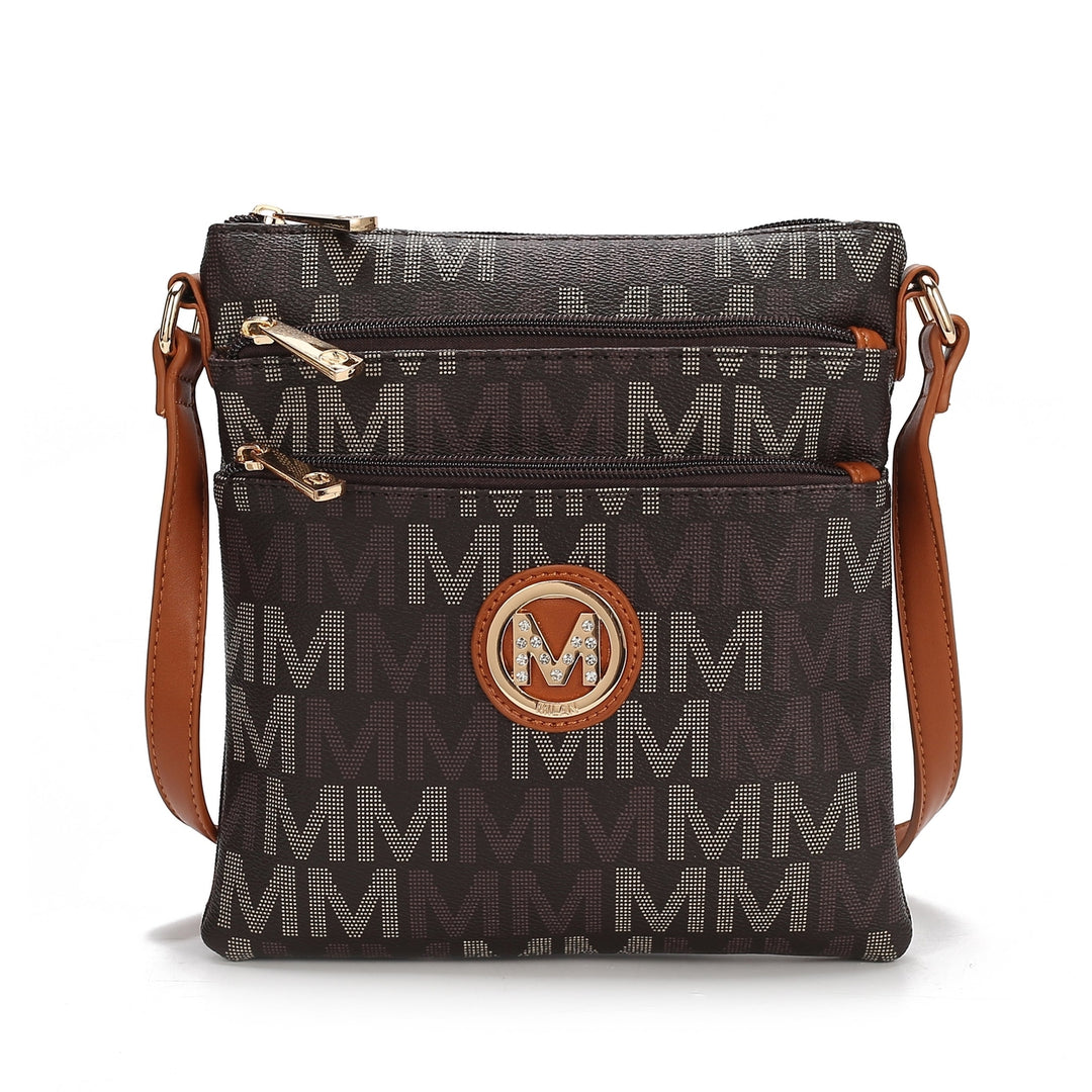 MKFCollection Lemuel Signature Crossbody Bag - Vegan Leather Designer Handbag Image 4