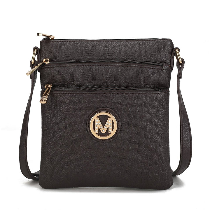 MKFCollection Lennit Signature Crossbody Bag - Vegan Leather Designer Handbag Image 1