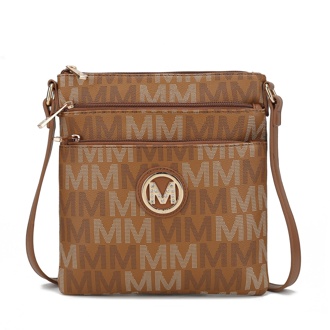 MKFCollection Lemuel Signature Crossbody Bag - Vegan Leather Designer Handbag Image 9