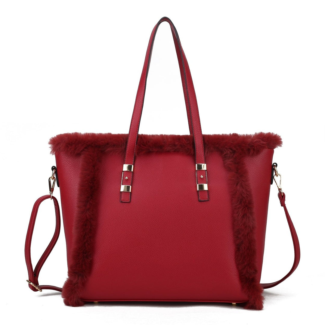 MKFCollection Liza Tote Bag - Vegan Leather Designer Handbag Image 6