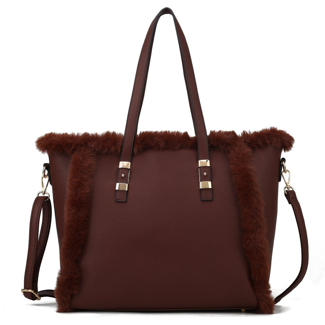 MKFCollection Liza Tote Bag - Vegan Leather Designer Handbag Image 9