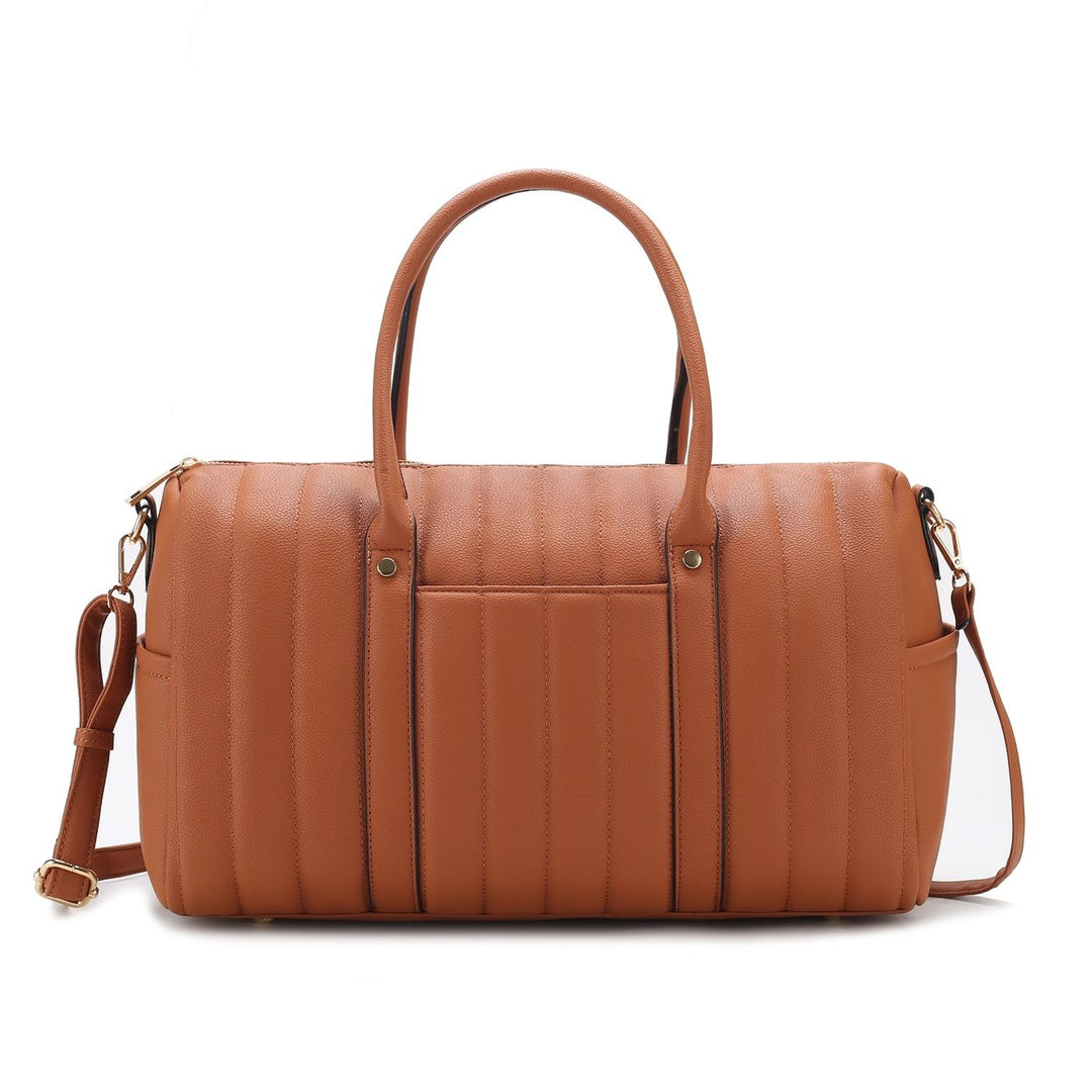 MKFCollection Luana Weekender Bag - Vegan Leather Designer Handbag Image 8