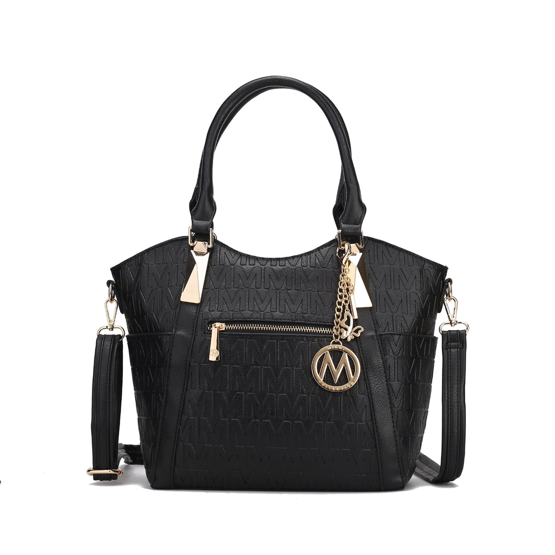 MKFCollection Lucy Signature Tote Bag - Vegan Leather Designer Handbag Image 3