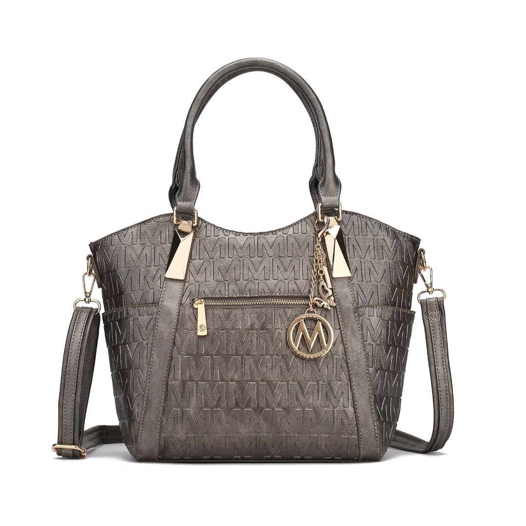 MKFCollection Lucy Signature Tote Bag - Vegan Leather Designer Handbag Image 9