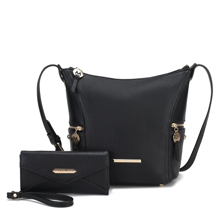 MKFCollection Lux Shoulder Bag and Set - Vegan Leather Designer Handbag Image 1