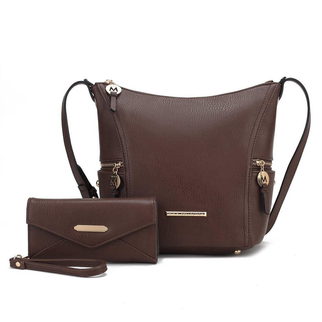 MKFCollection Lux Shoulder Bag and Set - Vegan Leather Designer Handbag Image 3