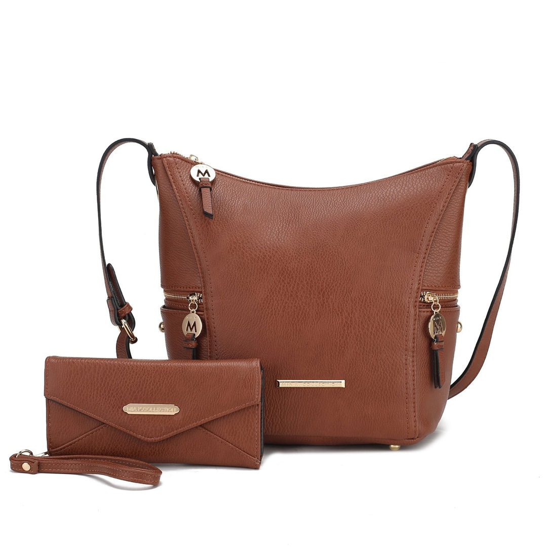 MKFCollection Lux Shoulder Bag and Set - Vegan Leather Designer Handbag Image 4