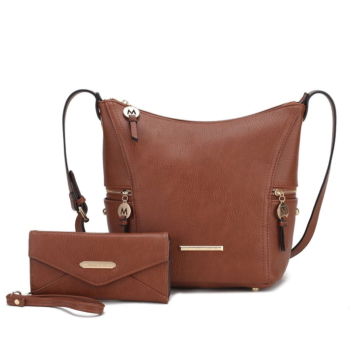 MKFCollection Lux Shoulder Bag and Set - Vegan Leather Designer Handbag Image 1