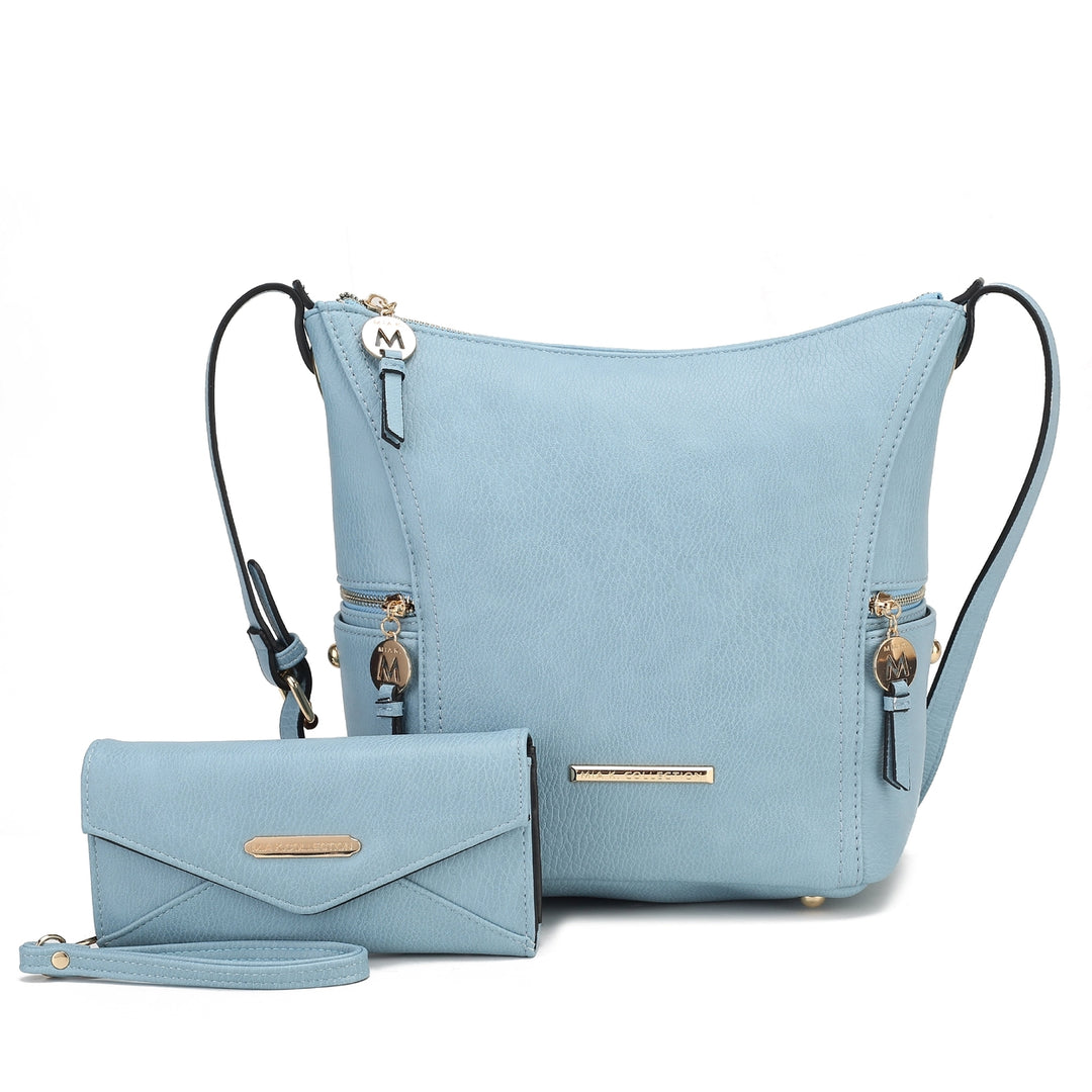 MKFCollection Lux Shoulder Bag and Set - Vegan Leather Designer Handbag Image 6