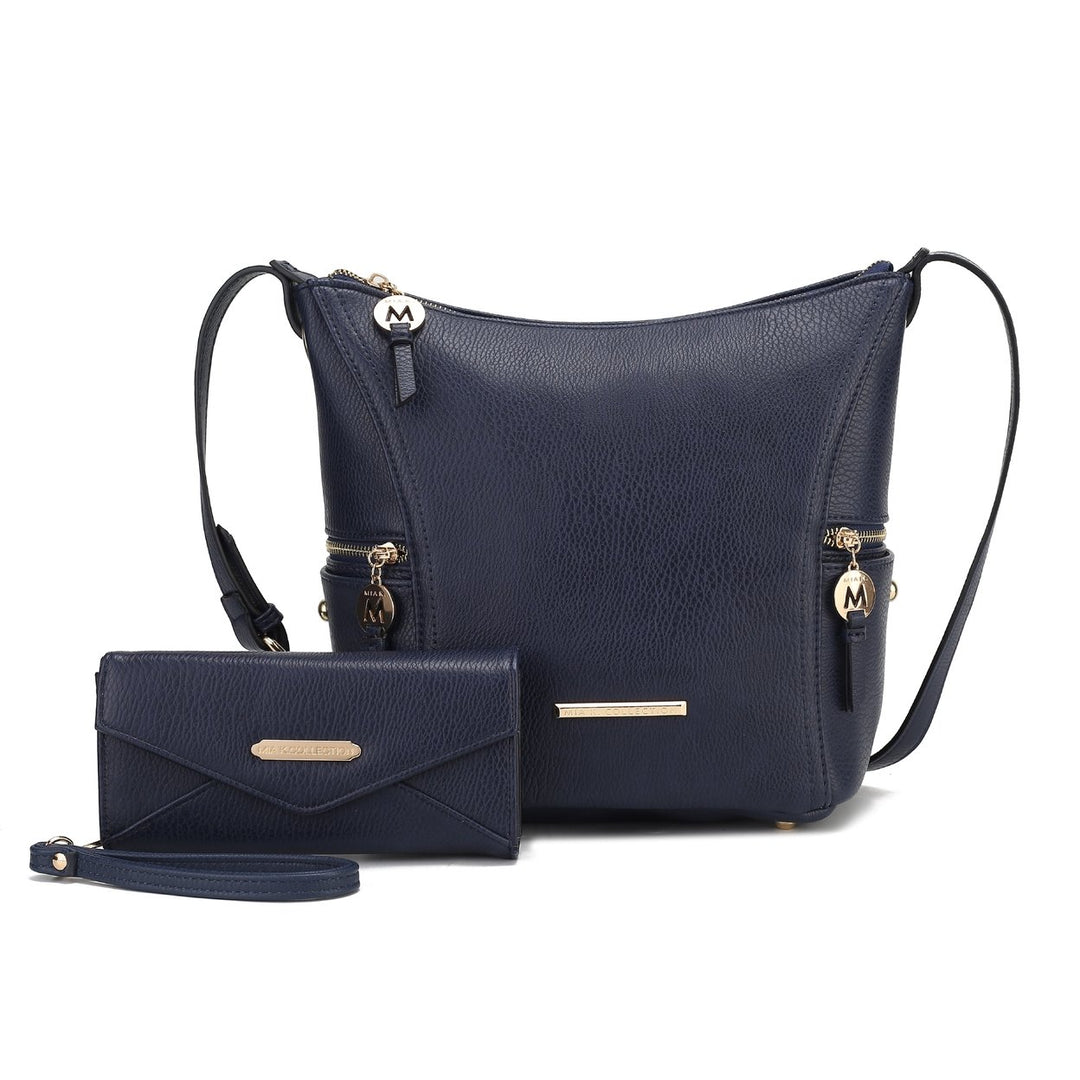 MKFCollection Lux Shoulder Bag and Set - Vegan Leather Designer Handbag Image 1