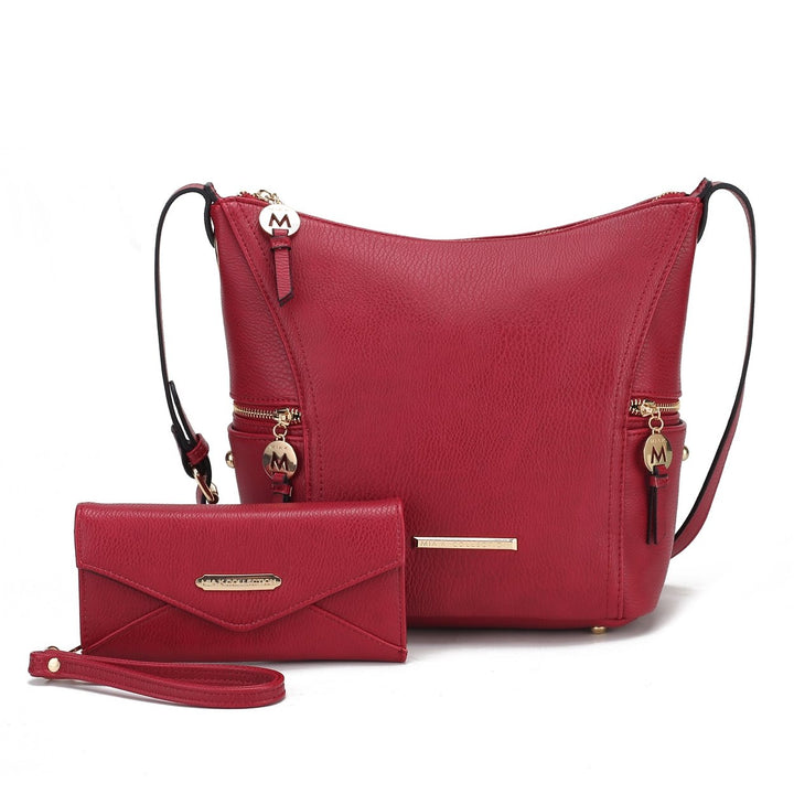 MKFCollection Lux Shoulder Bag and Set - Vegan Leather Designer Handbag Image 1