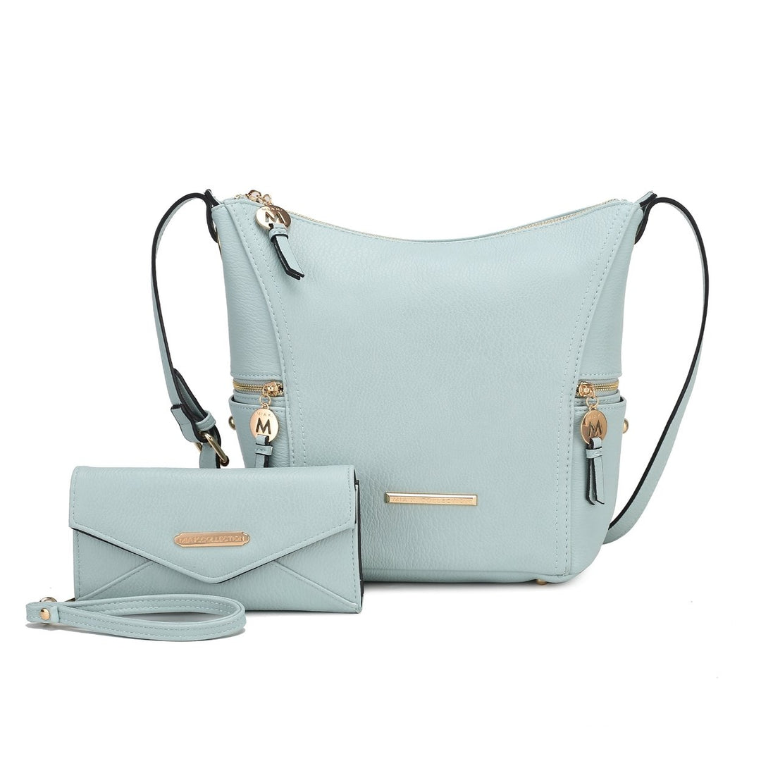 MKFCollection Lux Shoulder Bag and Set - Vegan Leather Designer Handbag Image 1