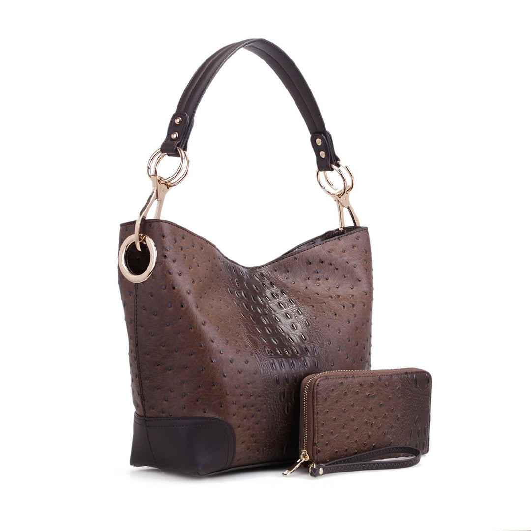 MKFCollection Wandy Shoulder Bag and Wallet Set - Vegan Leather Designer Handbag Image 6