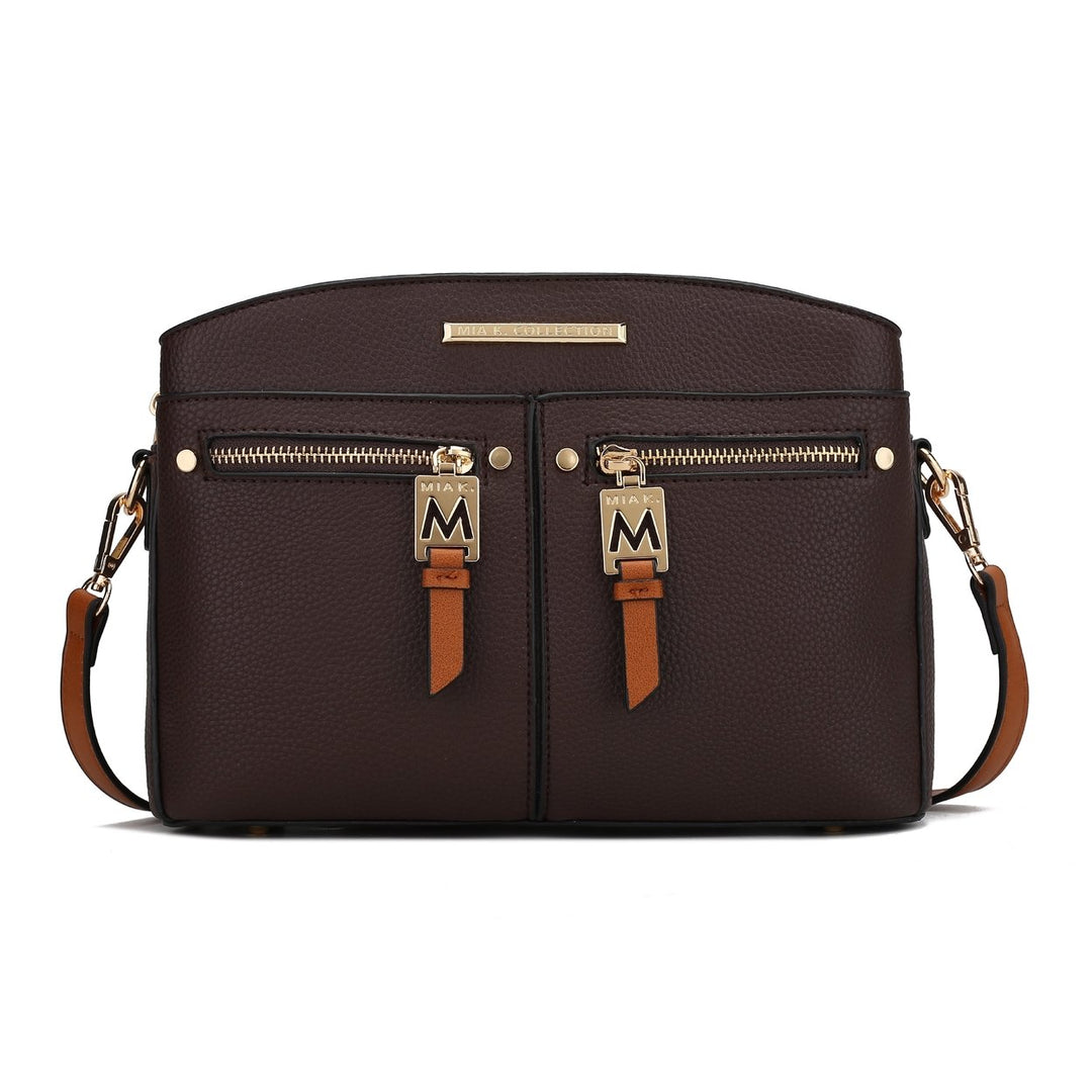 MKFCollection Zoely Vegan Leather Womens Crossbody Bag - Vegan Leather Designer Image 4