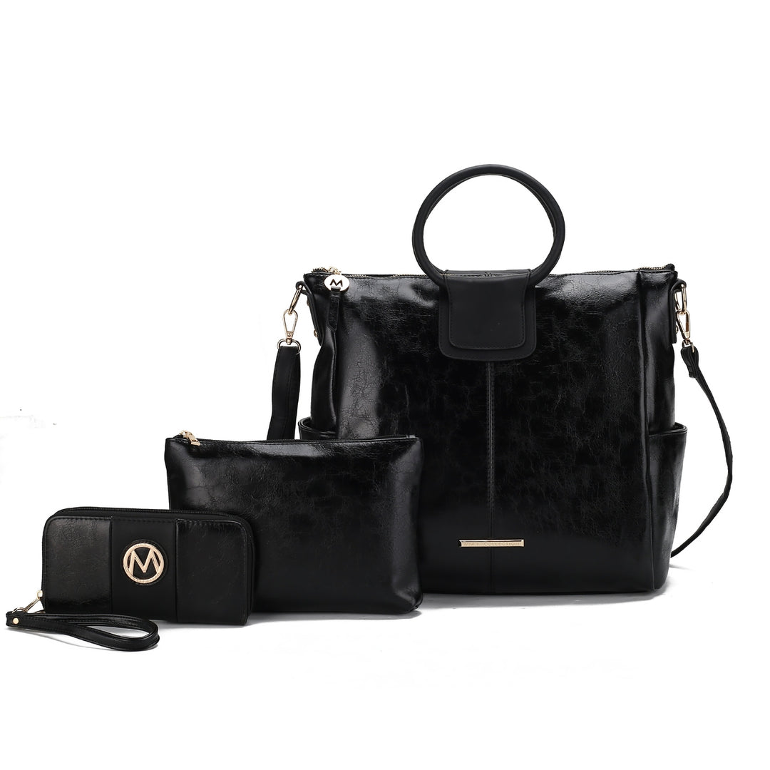 MKFCollection Zori Tote and Set - Vegan Leather Designer Handbag Image 2