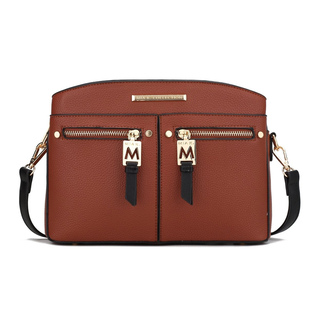 MKFCollection Zoely Vegan Leather Womens Crossbody Bag - Vegan Leather Designer Image 6