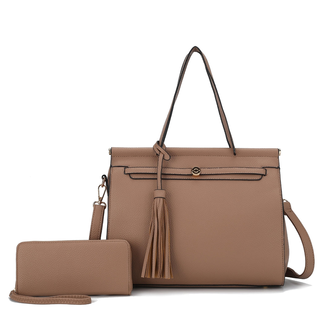 MKFCollection Shelby Shoulder Bag and Set - Vegan Leather Designer Handbag Image 8