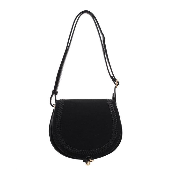 MKFCollection Simply Saddle Crossbody Bag - Vegan Leather Designer Handbag Image 2