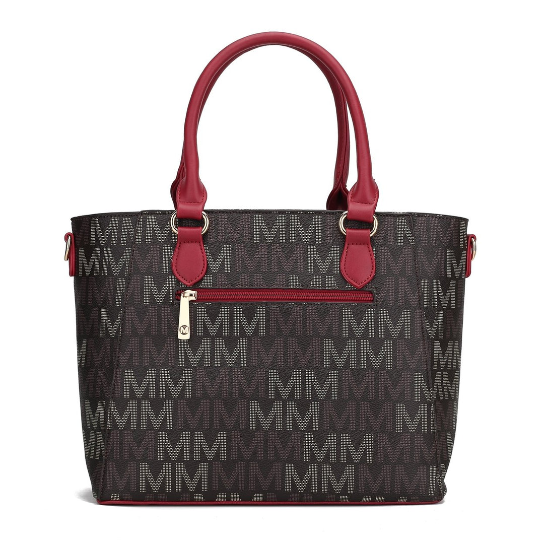 MKFCollection Siena Signature Tote Bag - Vegan Leather Designer Handbag Image 3