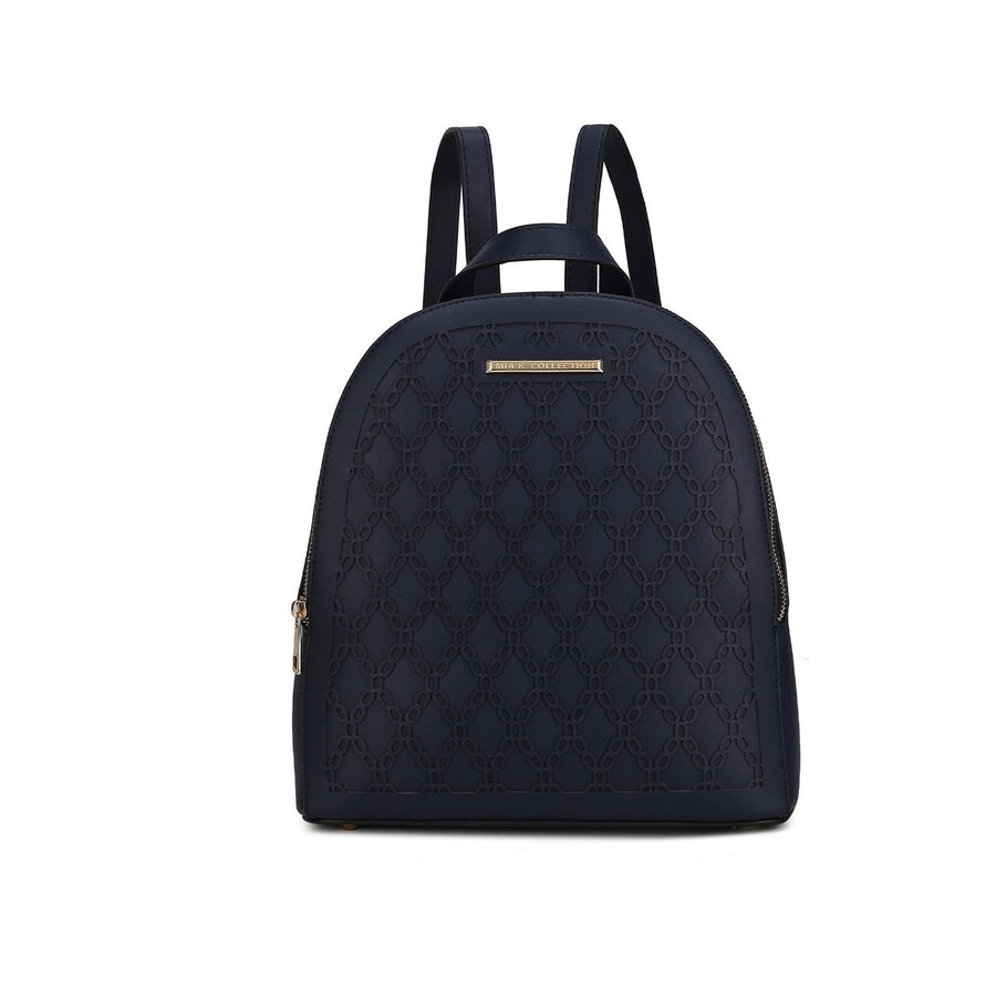 MKFCollection Sloane Backpack - Vegan Leather Designer Handbag Image 1