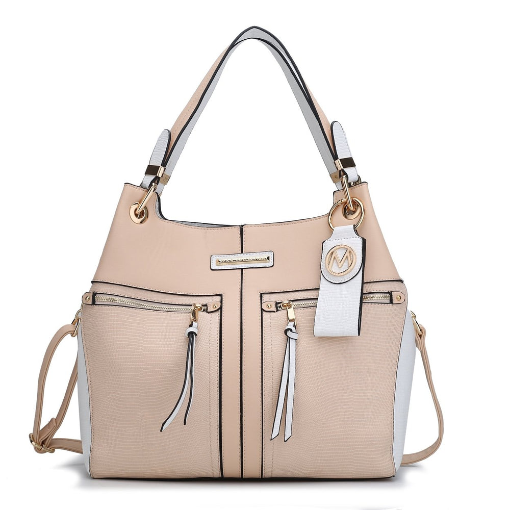 MKFCollection Sofia Tote with Keyring - Vegan Leather Designer Handbag Image 2