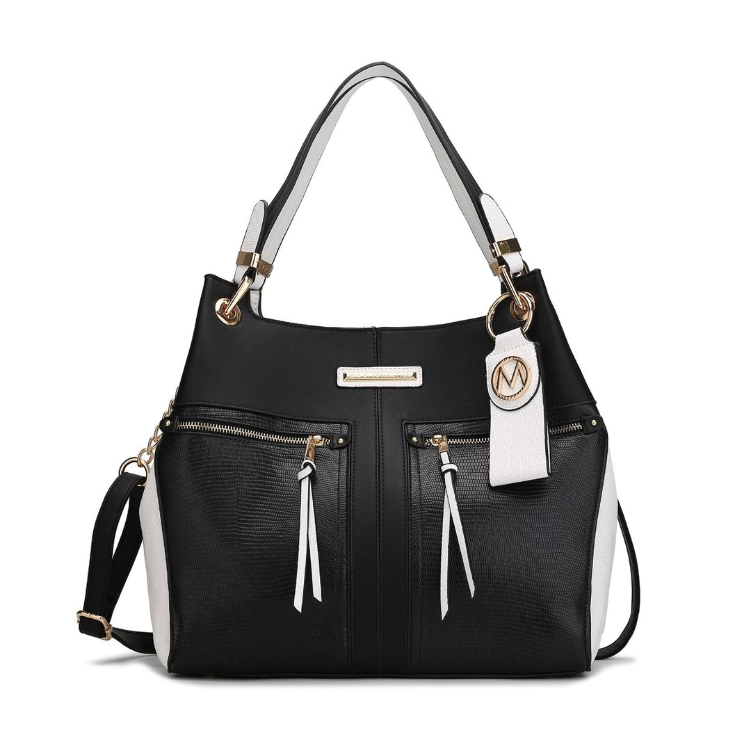 MKFCollection Sofia Tote with Keyring - Vegan Leather Designer Handbag Image 3