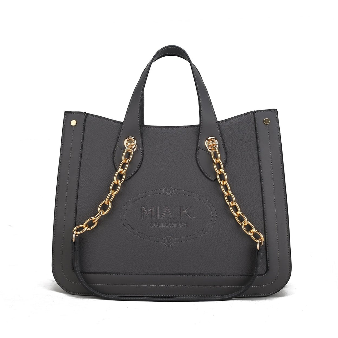 MKFCollection Stella Tote Bag - Vegan Leather Designer Handbag Image 6