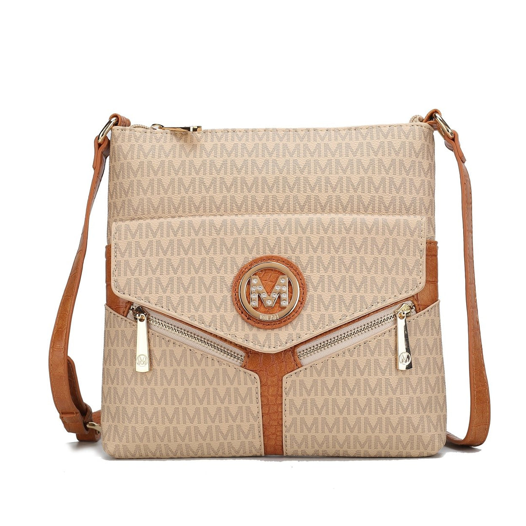 MKFCollection Tania Signature Crossbody Bag - Vegan Leather Designer Handbag Image 1